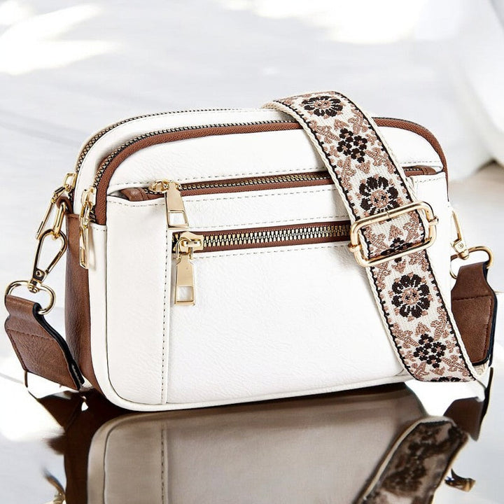 Elegante Damen-Lederschultertasche in Schwarz. Praktische Handtasche für den Alltag, hochwertiges Modeaccessoire.