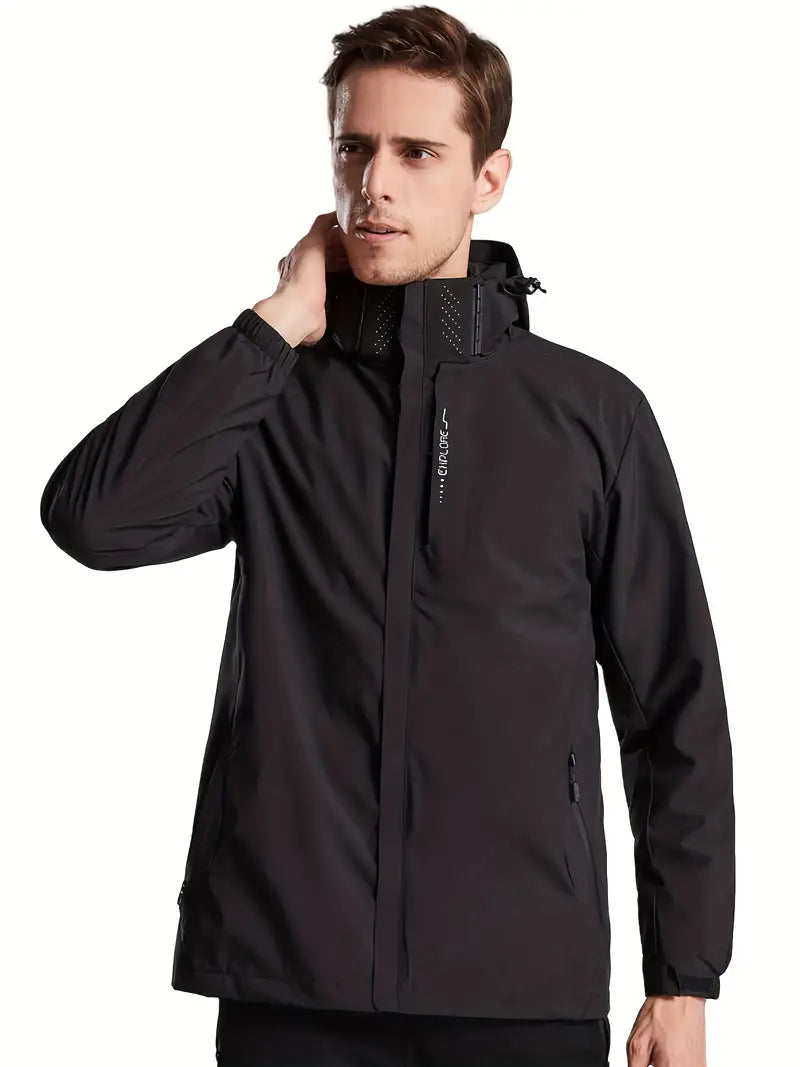 Leichter Herren Kapuzen-Regenmantel, wasserdicht, ideal als Windschutz beim Spaziergang.