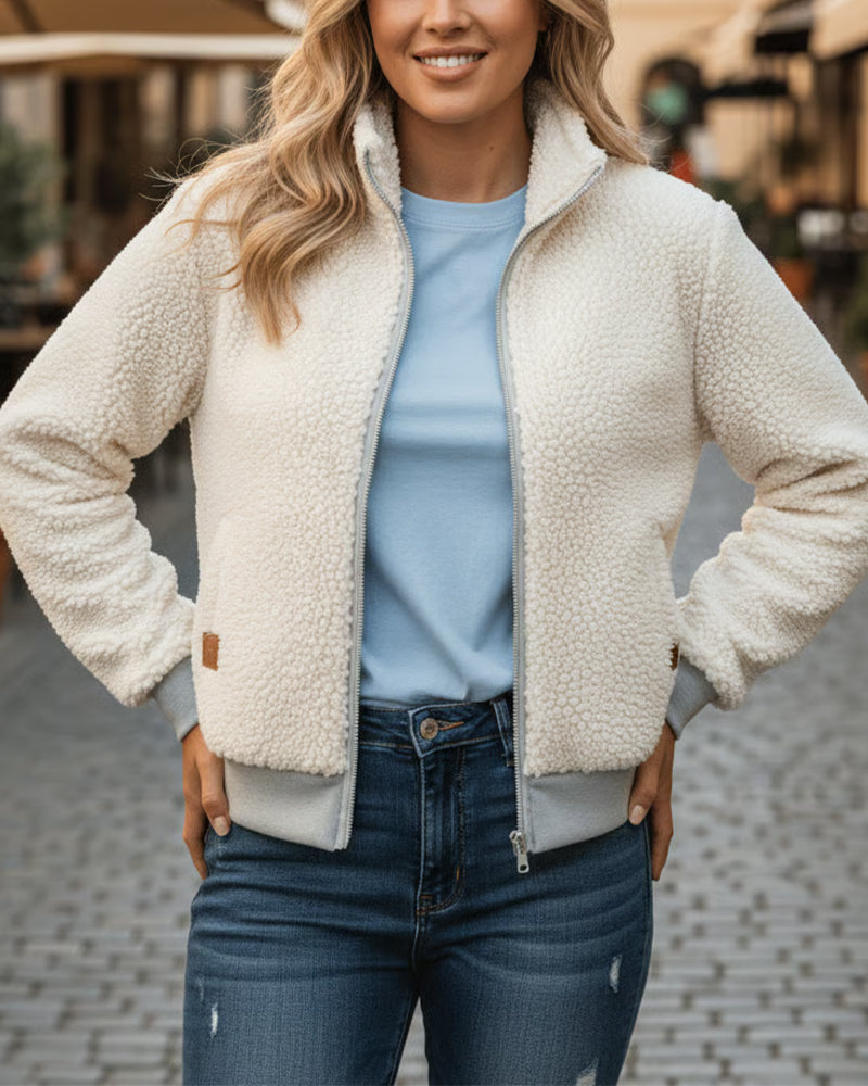 Bequemes Herren-Sweatshirt mit Stehkragen und Reißverschluss. Das Farbblock-Design macht es zur perfekten Winterkleidung.