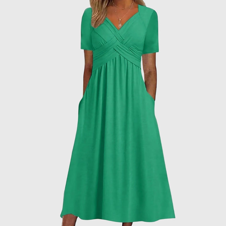 Stylisches Damen Midi-Kleid mit Bauchkontrolle für eine schlanke Silhouette und eleganten Auftritt.