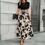 Blumiges Beige Schwarz
