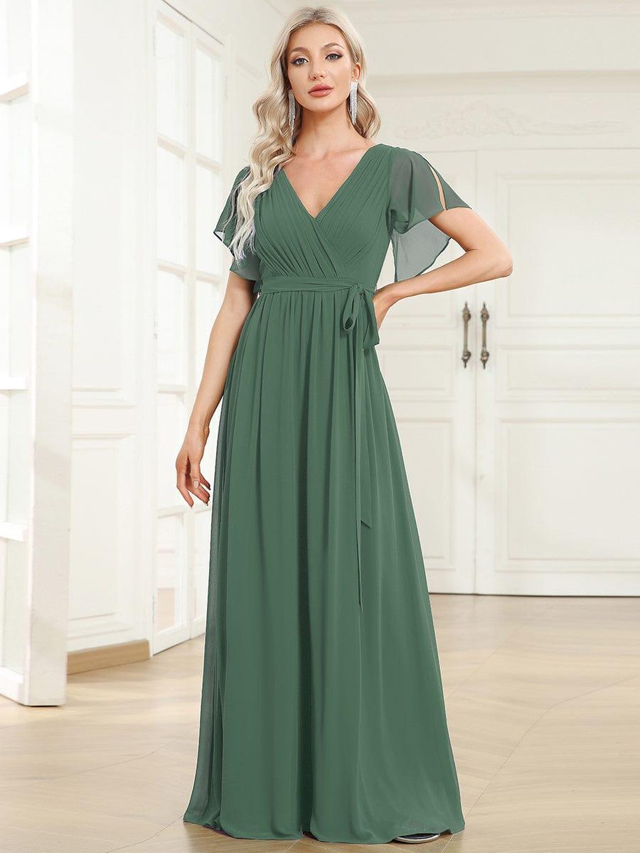 Galakleid A-Linie, V-Ausschnitt, lange Form, elegant & bequem.