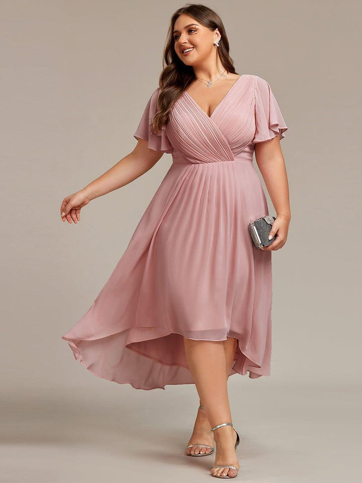 Stilvolles Vokuhila Cocktailkleid, A-Linie, Empire-Taille, für Damen bei Feiern.