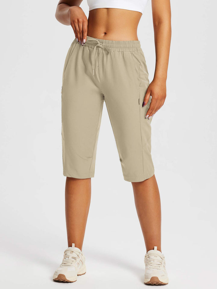 Bequeme Damen Outdoor-Capris, ideal als Reisehose, mit Stretch & Schutz vor Sonnenbrand.