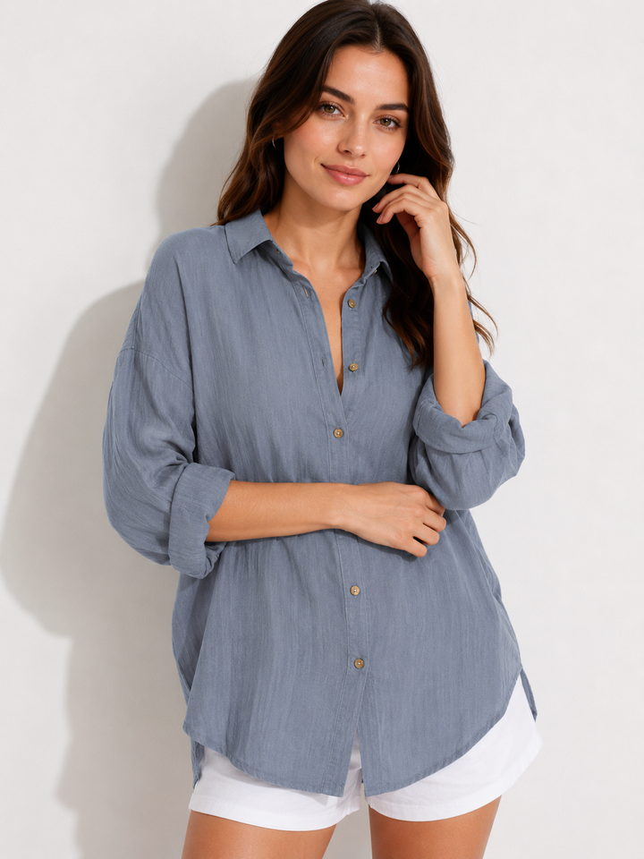 Vielseitige Damenbluse, ideal als Sommerbluse oder für elegante Büro-Outfits und Reisen.