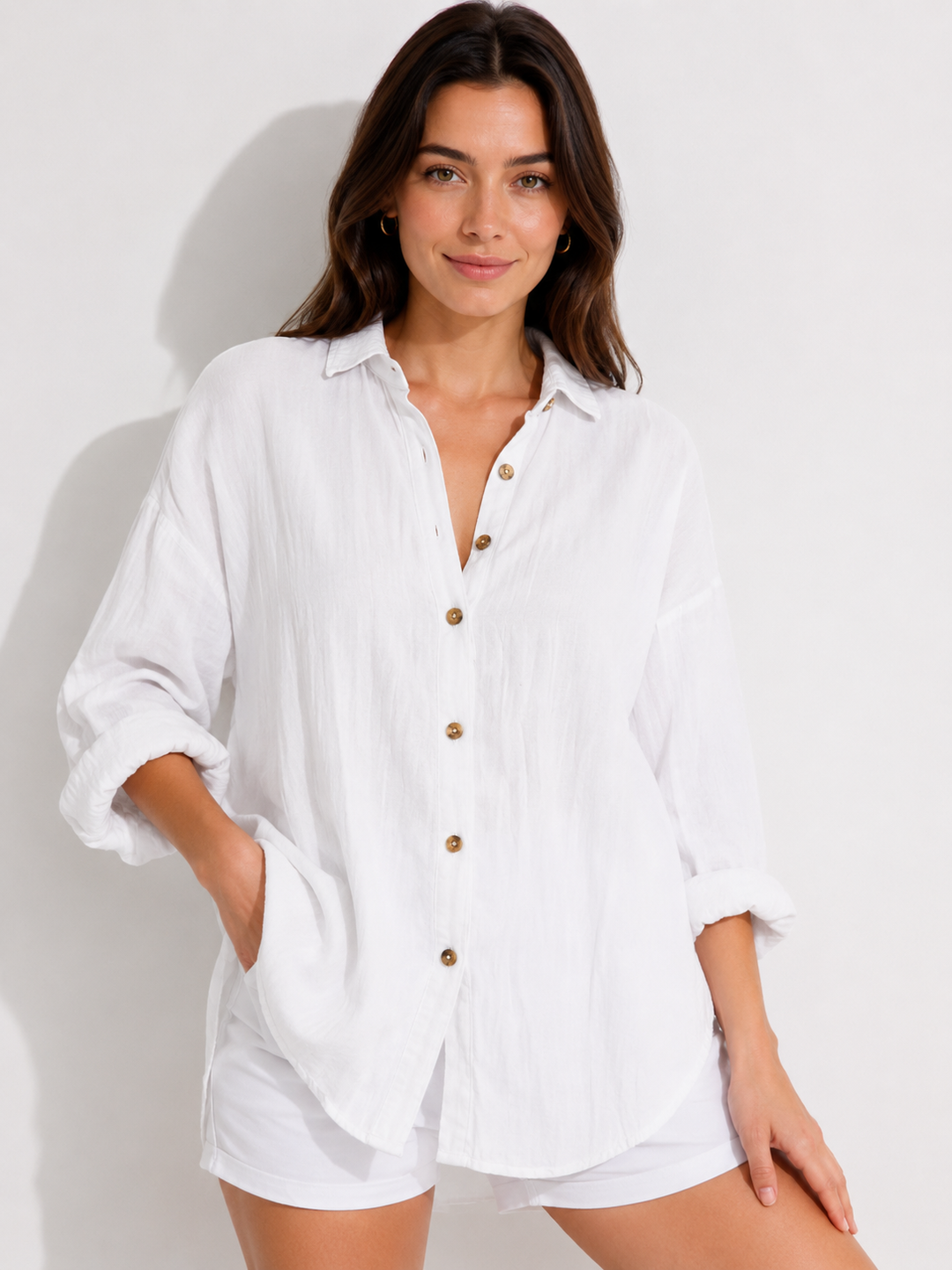 Pflegeleichte Damen Langarm-Hemdbluse; eine elegante Wahl für Büro, Alltag und Anlässe.