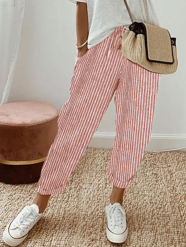 Moderne High Waist Damenhose, atmungsaktiv & sehr komfortabel. Perfekte Hose für den Sommer oder Business.