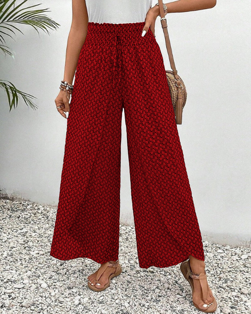 Ganzjährige Damen Hose mit weitem Bein, hoher Bund. Moderner Schnitt für Eleganz & Komfort im Büro oder Freizeit.
