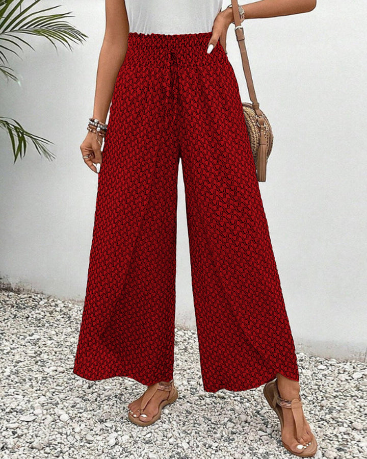 Ganzjährige Damen Hose mit weitem Bein, hoher Bund. Moderner Schnitt für Eleganz & Komfort im Büro oder Freizeit.