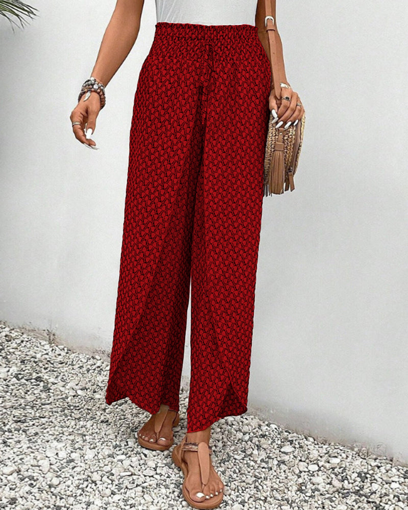 Stilvolle & komfortable Damen Hose mit weitem Bein & hohem Bund, perfekt für elegante Alltags-Looks.