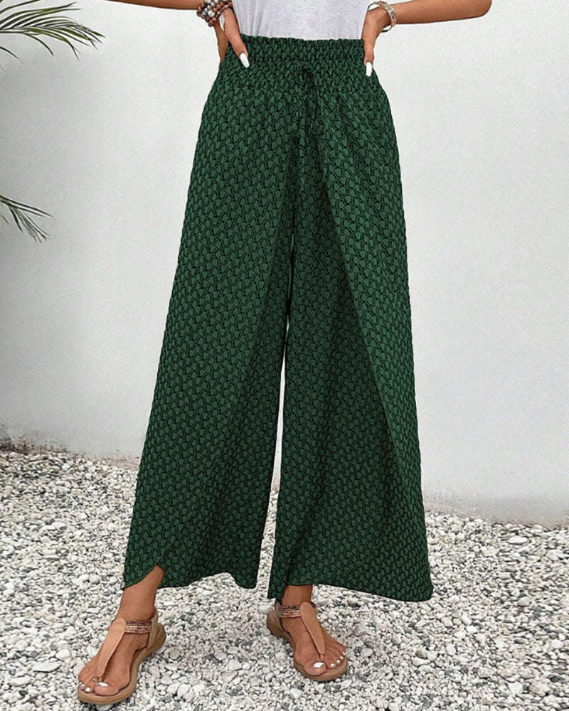 Damen Hose mit modisch hohem Bund & weitem Bein. Perfekte Eleganz & Komfort für jeden Anlass.