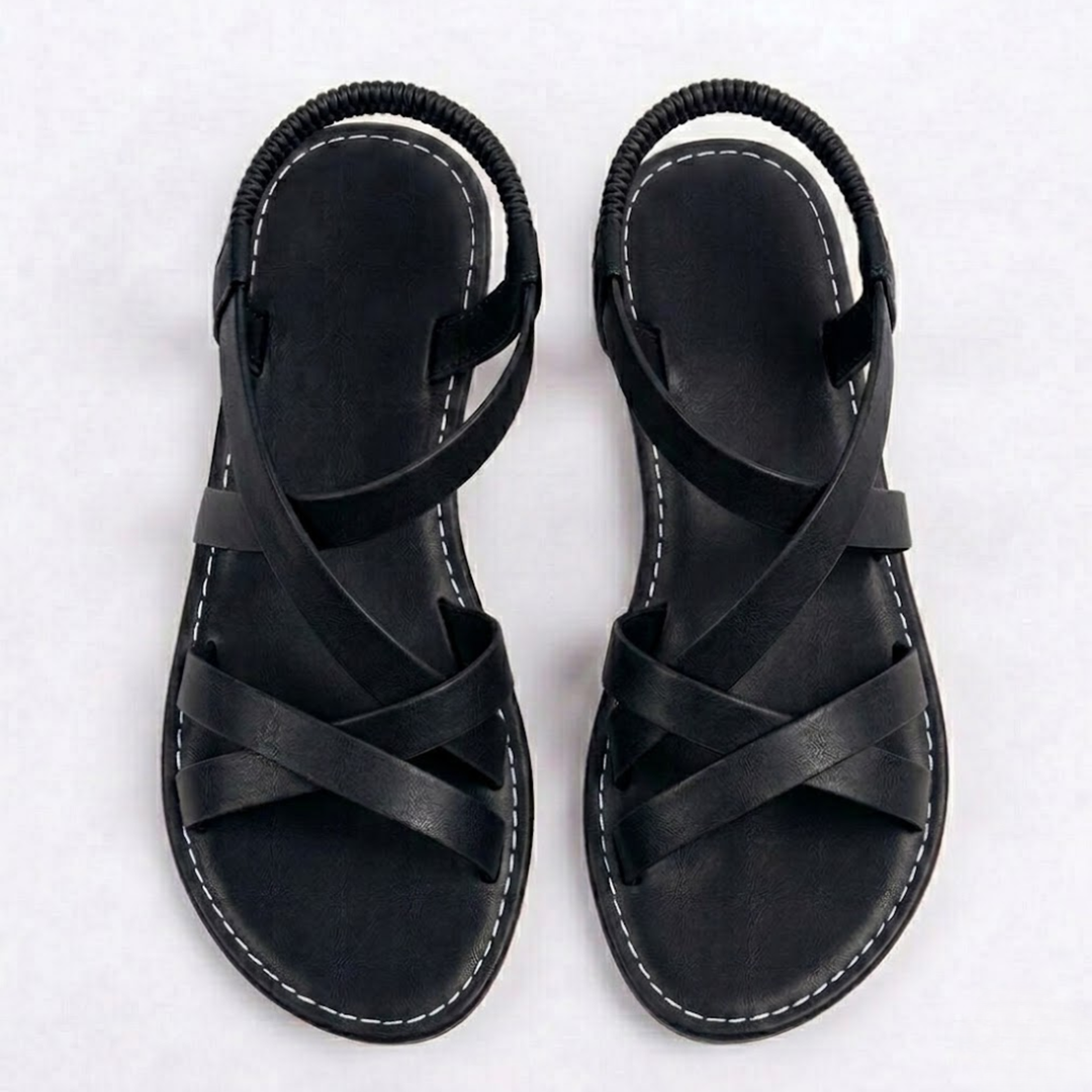 Modische Damen Sandalen flach für Strand & Stadt. Mit Riemchen & Knöchelriemen bieten sie Sommerkomfort.
