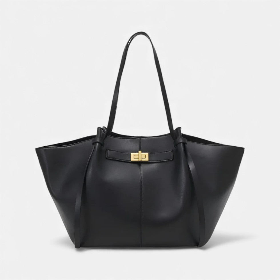 Braune geräumige Damentasche Shopper aus Kunstleder, stilvoll und praktisch für Business & Freizeit.