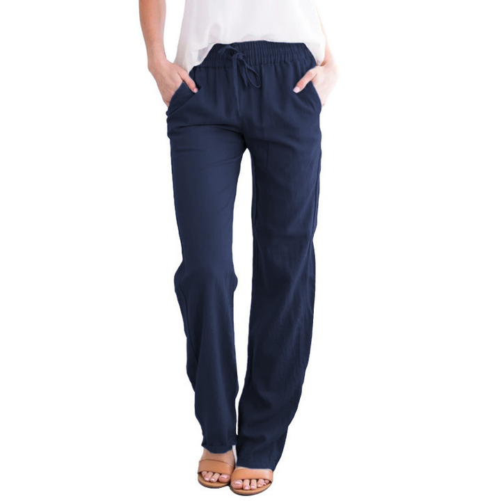 Elegante Damen-Sommerhose, leicht & atmungsaktiv für stilvolle Tage. Perfekt für Damenmode Frühling/Sommer.
