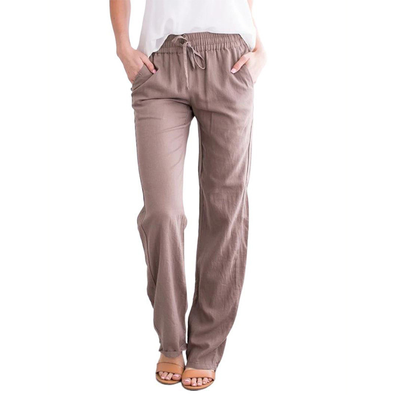 Elegante Damen-Sommerhose kombiniert. Leichte, atmungsaktive Freizeithose für Damenmode Frühling/Sommer.