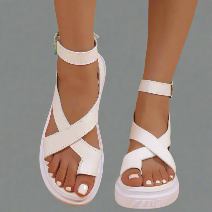 Elegante Damen Sommersandalen mit verstellbaren Riemen für bequemen Halt, ideal für breite Füße und den Alltag.