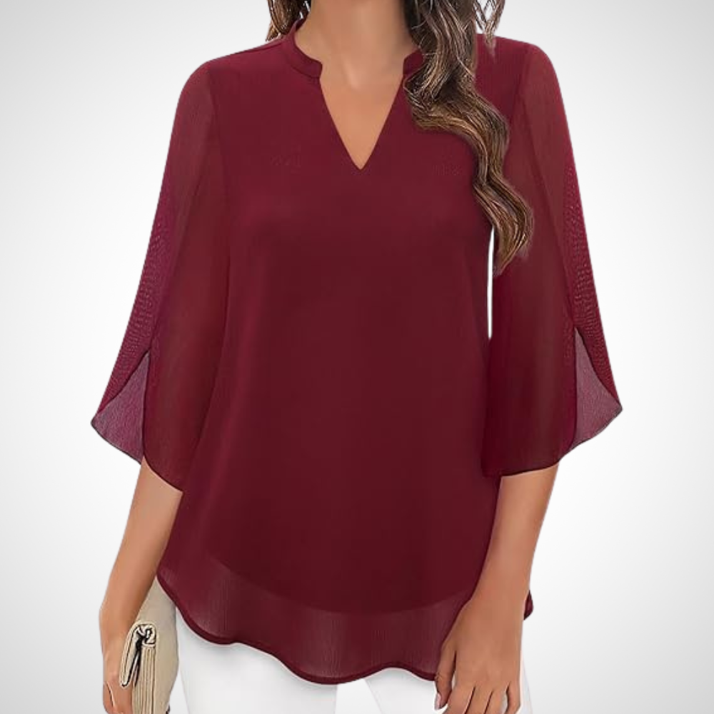 Vielseitige Damenbluse im Lagenlook. Ideal für einen eleganten Business- oder entspannten Freizeit-Stil.