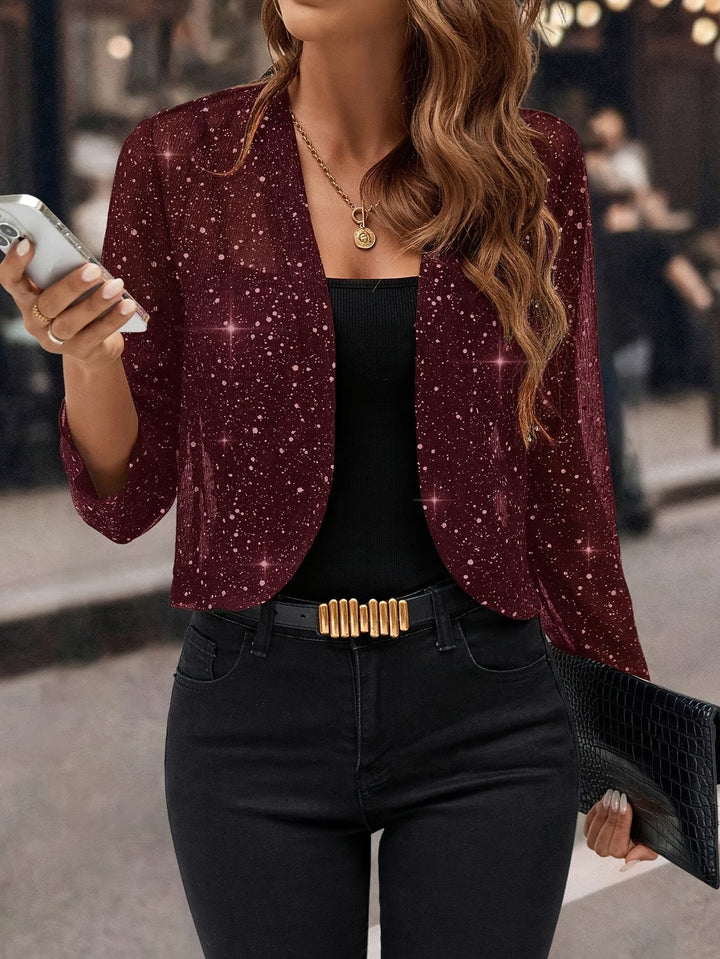 Festliche Glitzer-Cardigan für Damen, elegant und funkelnd für Abend-Outfits.