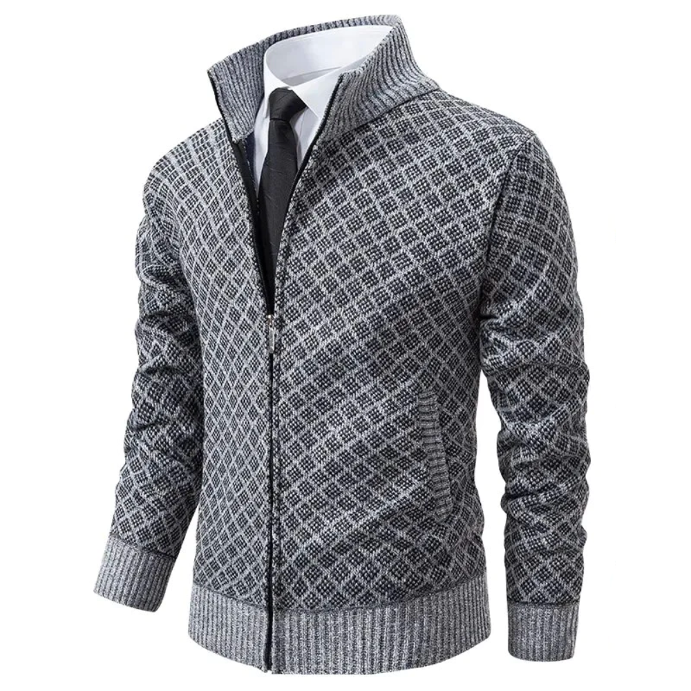 Elegante Herren Übergangsjacke in Marineblau, ideal für Herbst & Frühling. Vielseitig für Business-Look & Freizeit.
