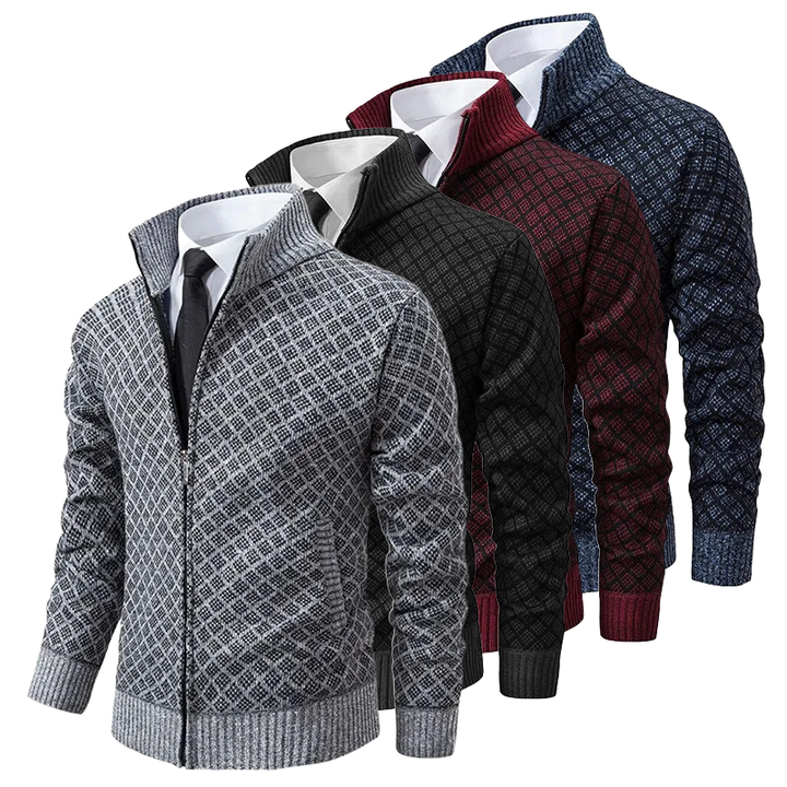 Klassische Herren Jacke mit Stehkragen, stilvoll und zeitlos. Perfekt als Herbst- oder Freizeitjacke für Herren.
