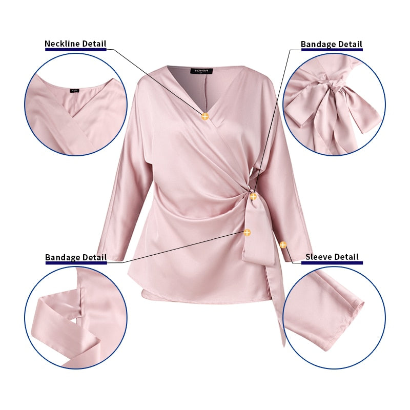 Elegante Damenbluse, vielseitig einsetzbar für Büro & Freizeit. Erhältlich in Rosa, Blau & Beige.