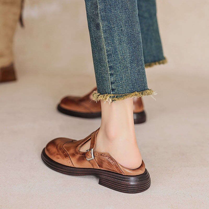 Stilvolle Damen Mary Janes, klassische Riemenschuhe in Schwarz. Elegant, flach & bequem für Büro & Alltag.