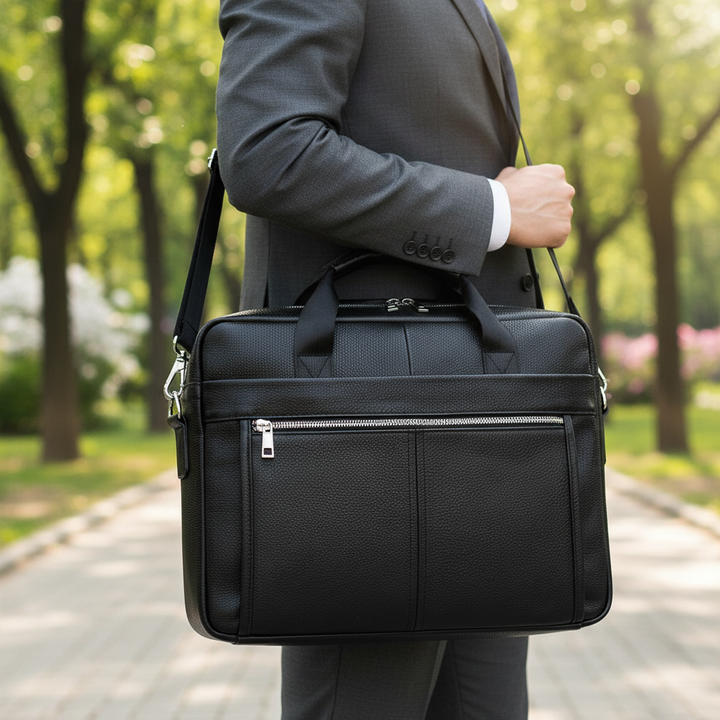 Elegante Vintage-Aktentasche aus Leder für Business & Reisen, perfekt für Herren und Damen.