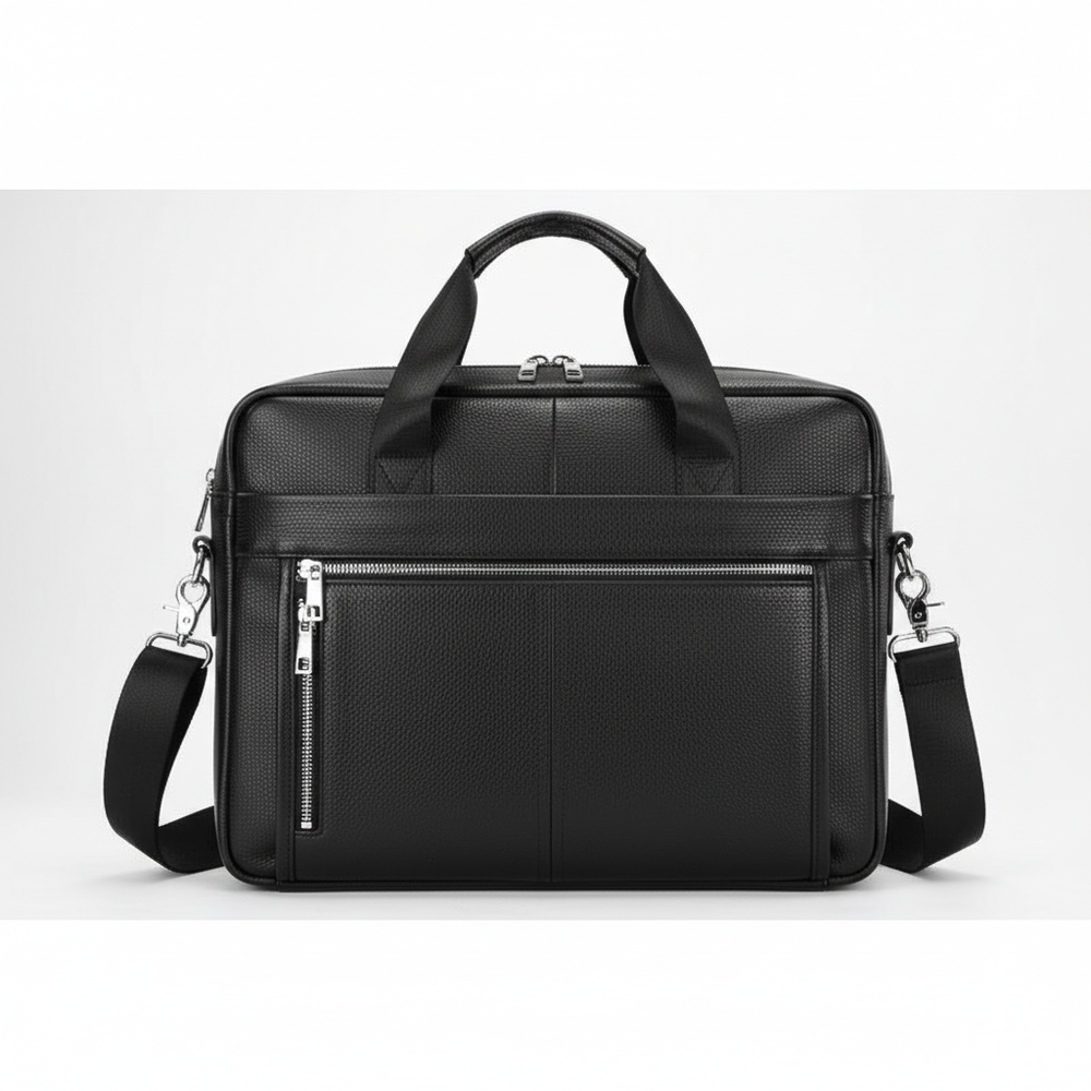 Geräumige Leder-Laptoptasche im Vintage-Stil, ideal als Businesstasche für Büro & Uni.