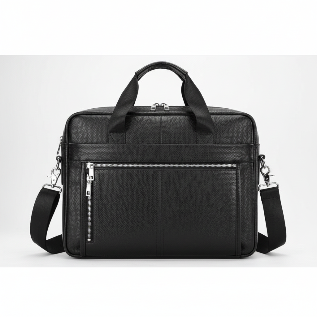 Geräumige Leder-Laptoptasche im Vintage-Stil, ideal als Businesstasche für Büro & Uni.