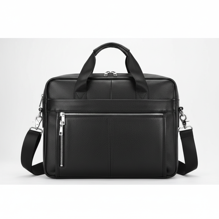 Geräumige Leder-Laptoptasche im Vintage-Stil, ideal als Businesstasche für Büro & Uni.