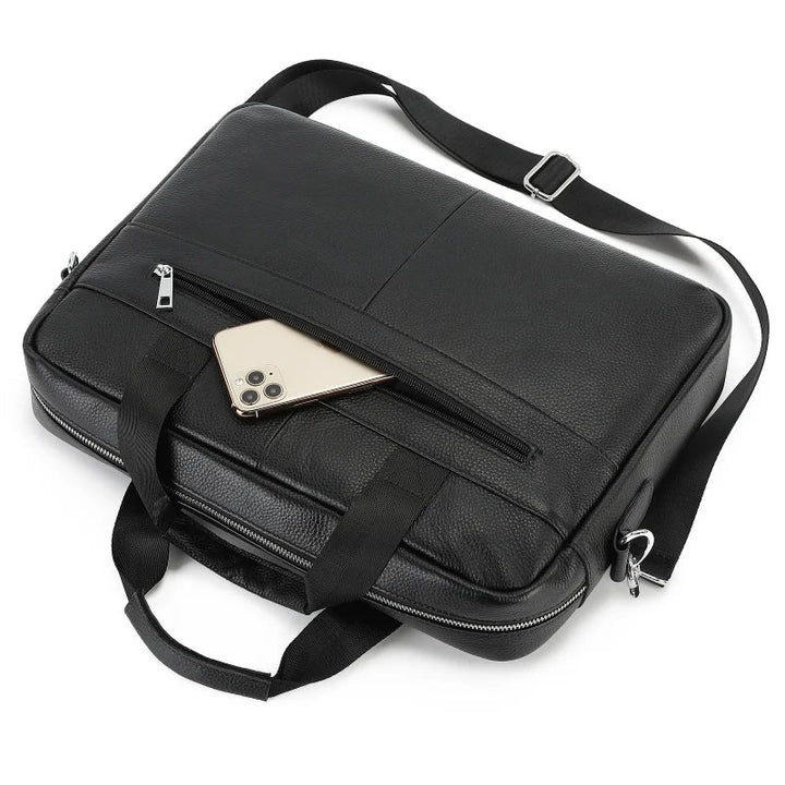 Hochwertige Leder-Aktentasche im Vintage-Design, elegante Bürotasche für professionellen Look.