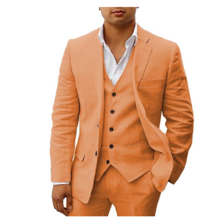 Hochwertiger Herren-Hochzeitsanzug 3-teilig für den Sommer, elegant & modern für festliche Anlässe und Events.