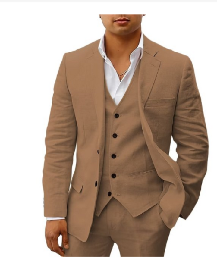 Vielseitiger 3-teiliger Herren-Sommeranzug, Business Casual & elegant für Hochzeiten, Partys oder formelle Events.
