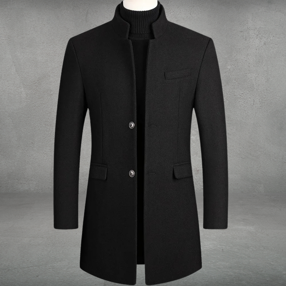 Vielseitiger Herren Wintermantel in klassischem Design, ideal für Business und Freizeit. Stilvolle Herrenmode.