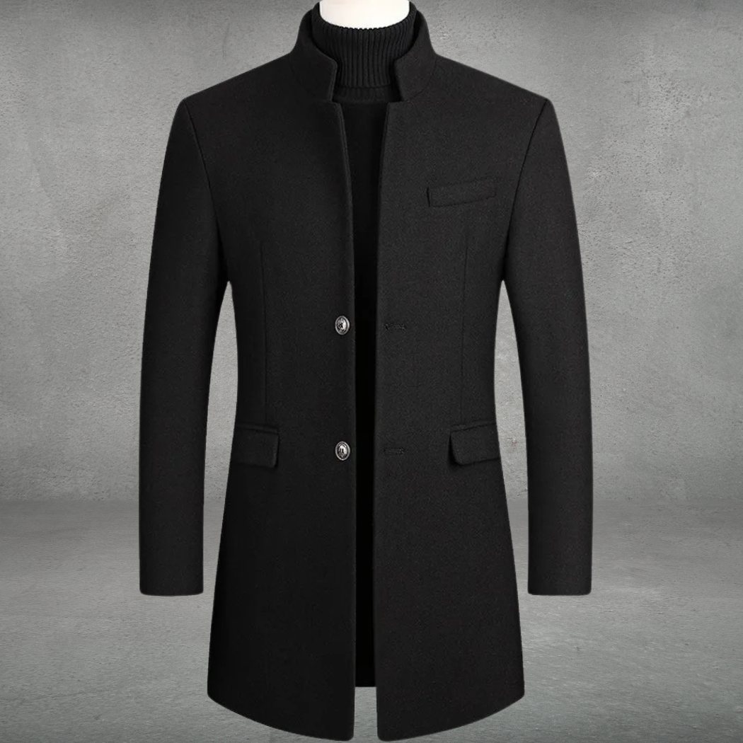 Vielseitiger Herren Wintermantel in klassischem Design, ideal für Business und Freizeit. Stilvolle Herrenmode.