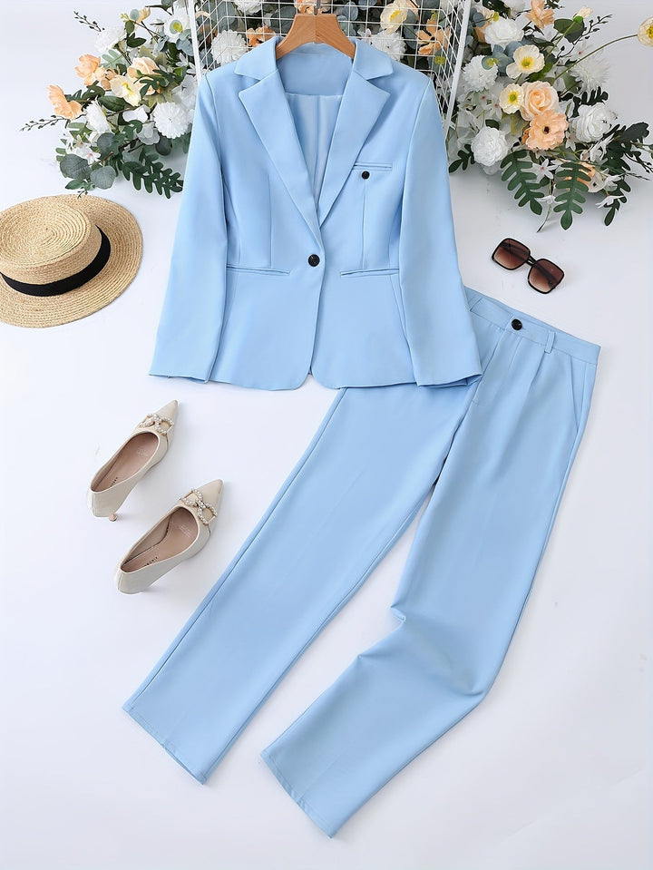 Vielseitiger Damen Blazer in Dunkelblau, perfekt für formelle Business-Meetings oder als smartes Casual-Outfit.