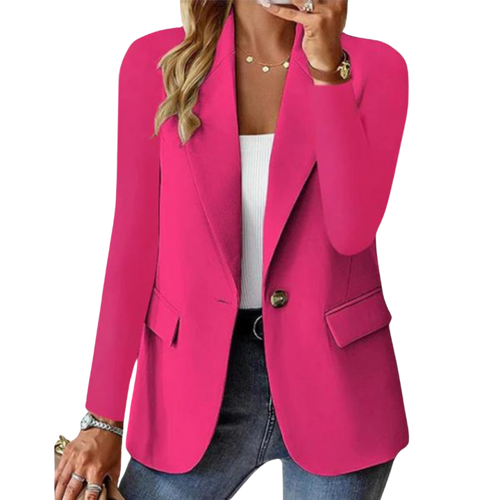 Modischer femininer Damen Blazer in Rosa, ideal für ein stilvolles Business oder elegantes Freizeit Outfit.