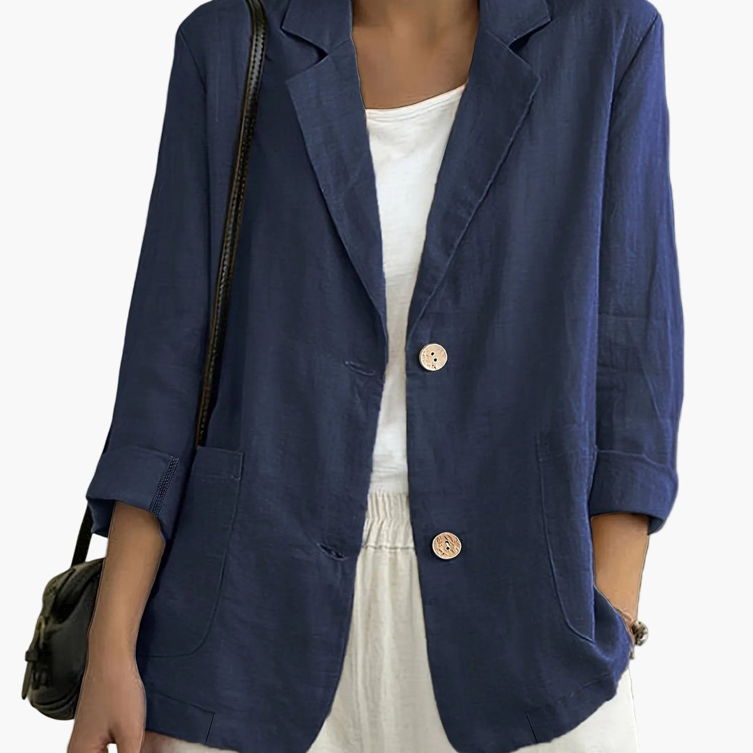 Smart-Casual Damen Blazer, perfekte Übergangsjacke für stilvolle Freizeit & Business-Outfits.