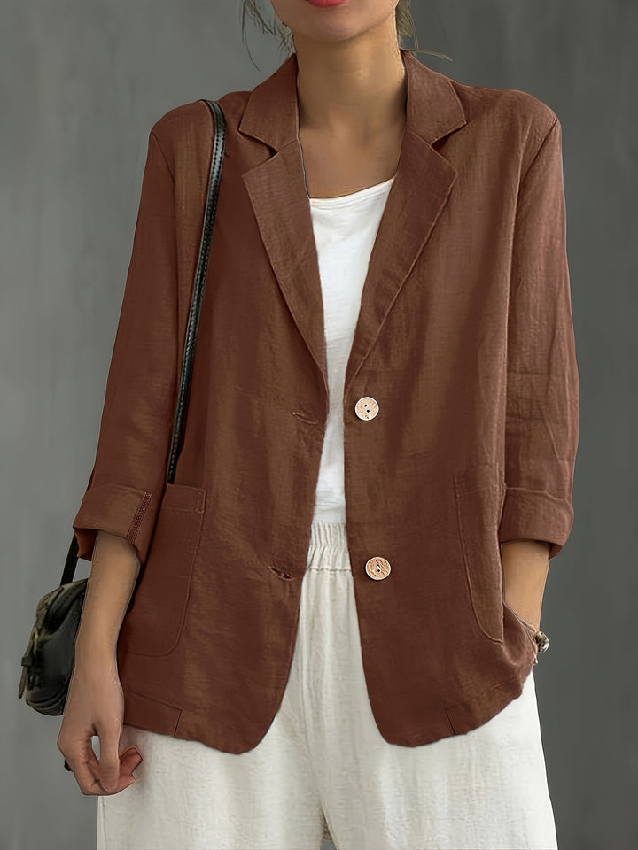 Eleganter Damen Blazer mit Reverskragen, schmeichelhafter Schnitt für Business & Freizeit.