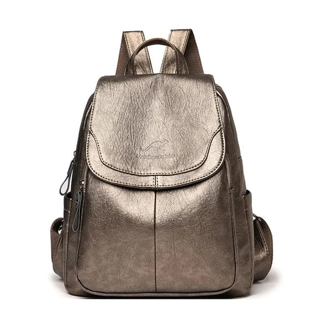 Eleganter Damen Lederrucksack in Schwarz, stilvoll und sicher für Alltag und Reise.