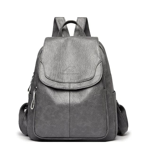 Moderner Damenrucksack aus hochwertigem Leder, ideal als sicherer und organisierter Reisebegleiter.