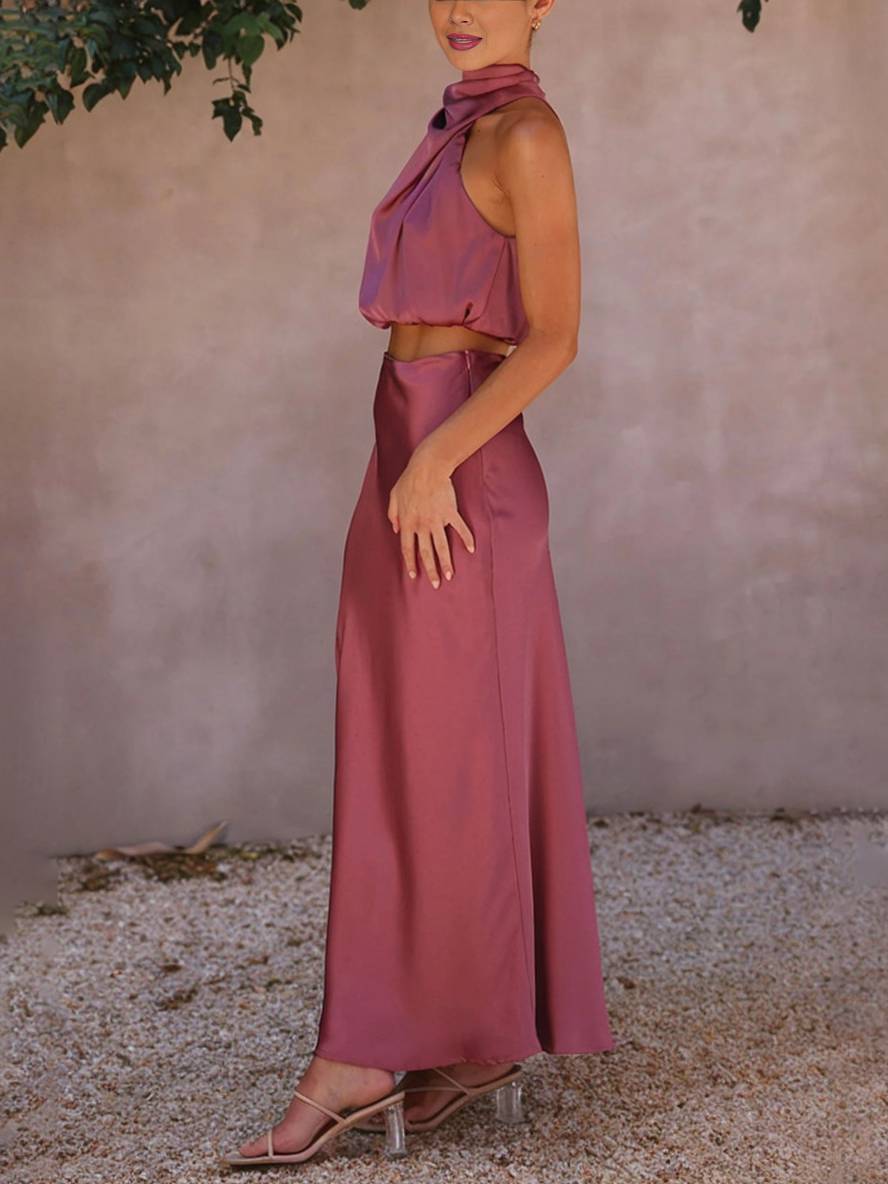 Vielseitiger Damen Maxi Zweiteiler, perfekt für Hochzeiten, Galas und festliche Abendanlässe.