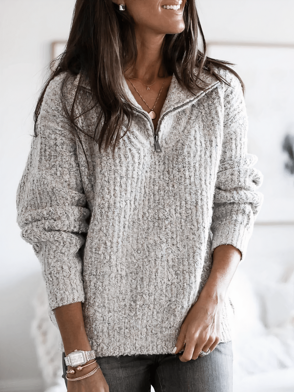 Zeitloser Damen Strickpullover für jeden Anlass, klassisch und kombinationsstark, ideal für Alltagsmode.