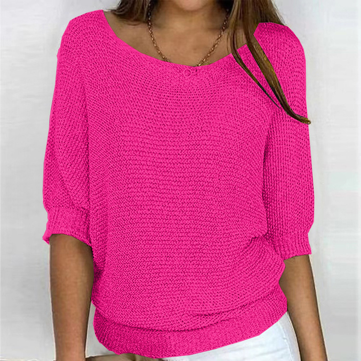Bequemer Damen Strickpullover, stilvoll und zeitlos. Perfekt als Übergangspullover für Frühling & Herbst.