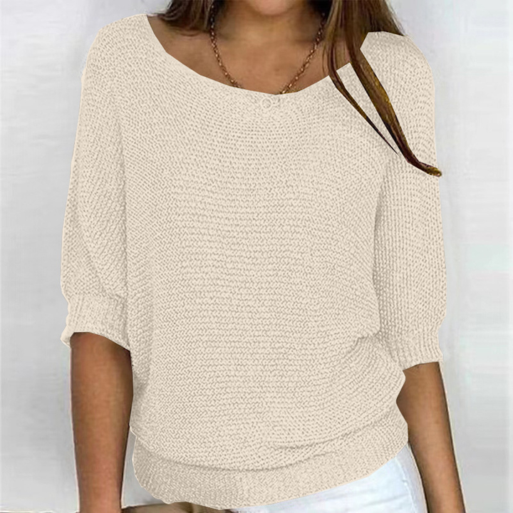 Vielseitiger Damenpullover, elegant gestrickt. Bequemer Langarm-Stil für Alltag und besondere Anlässe.