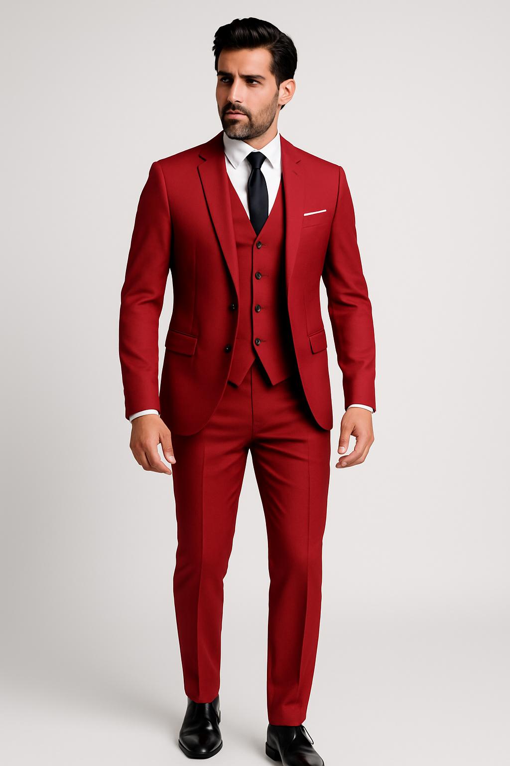 Komplettes Anzugset: Eleganter dreiteiliger Slim-Fit Herrenanzug, ideal für Hochzeiten, Bankette, Business.