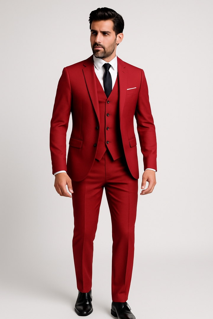 Komplettes Anzugset: Eleganter dreiteiliger Slim-Fit Herrenanzug, ideal für Hochzeiten, Bankette, Business.