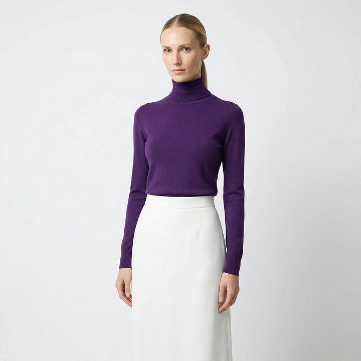 Hochwertiger Damen Rollkragenpullover als warmer Winterpullover, elegant & vielseitig.