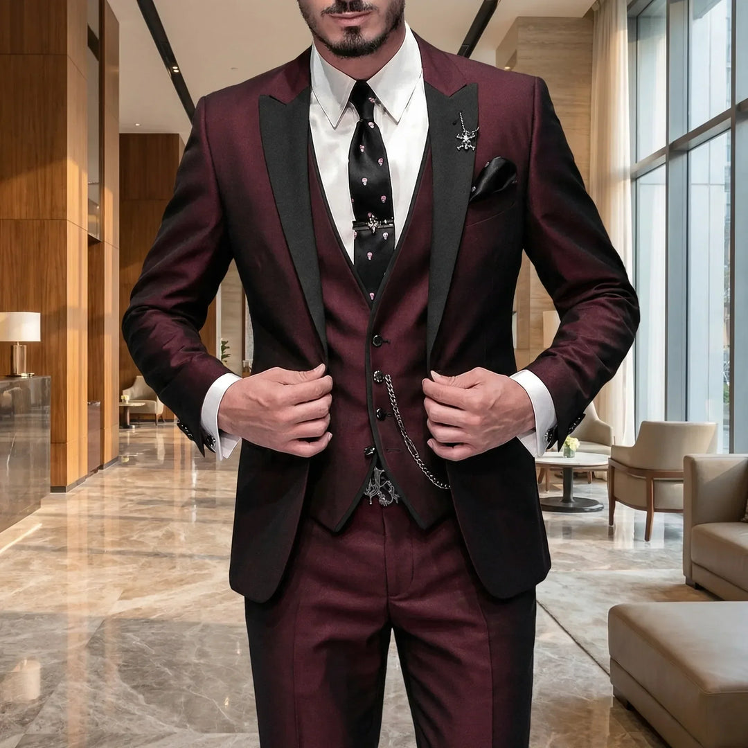 Eleganter Herren 3-teiliger Slim-Fit Anzug Seth für Business, Party & Hochzeit. Stilvolle Abendmode.