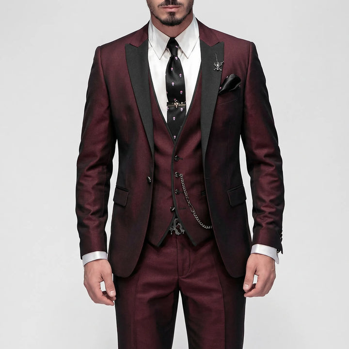 Stylischer Herren Slim-Fit Smoking Anzug dreiteilig. Ideal für Partys, Abendmode & besondere Events.